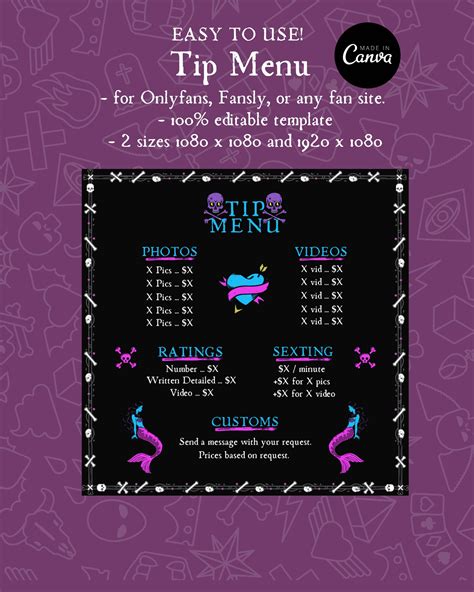 price list template onlyfans menu template|FREE OnlyFans Menu Template Ideas with Neat Price List